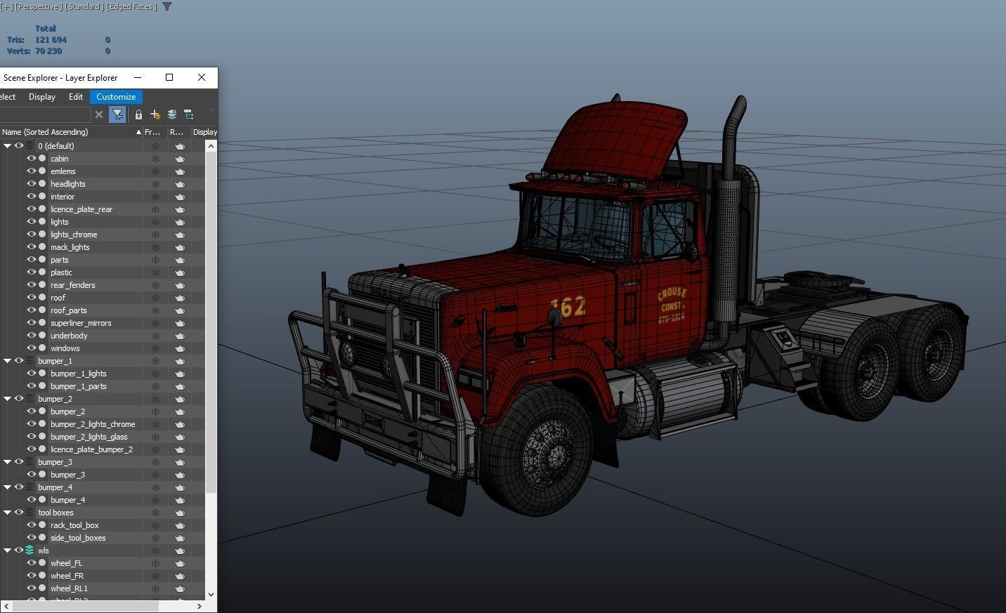 SuperLiner logger truck Low-poly 3D model_39