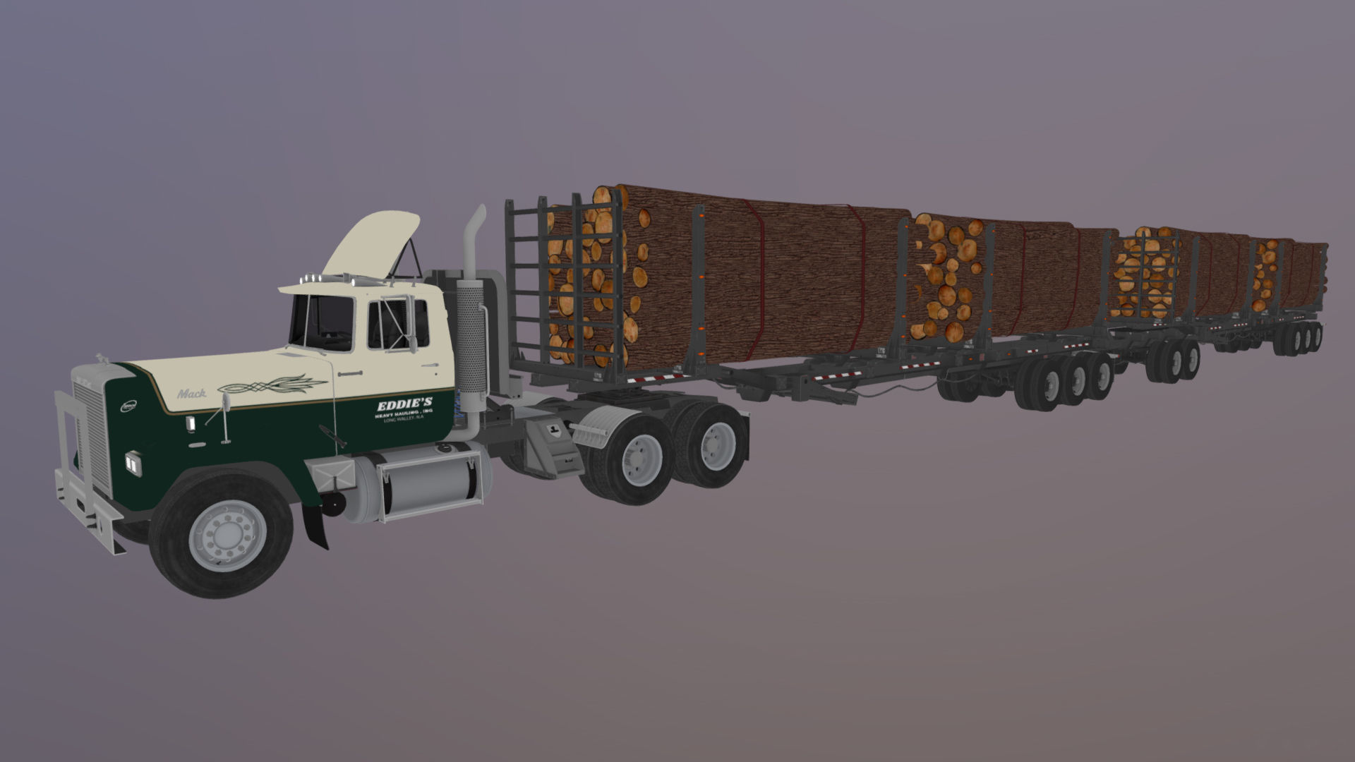 SuperLiner logger truck Low-poly 3D model_34