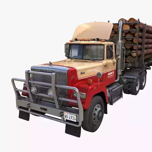 SuperLiner logger truck Low-poly 3D model