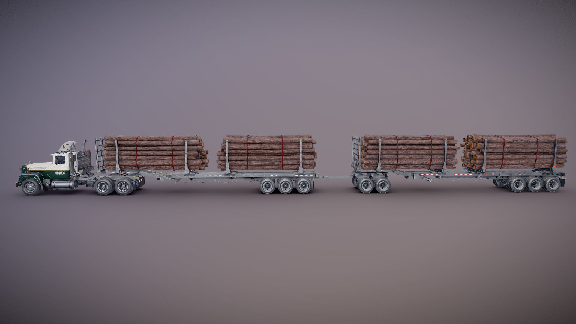SuperLiner logger truck Low-poly 3D model_17