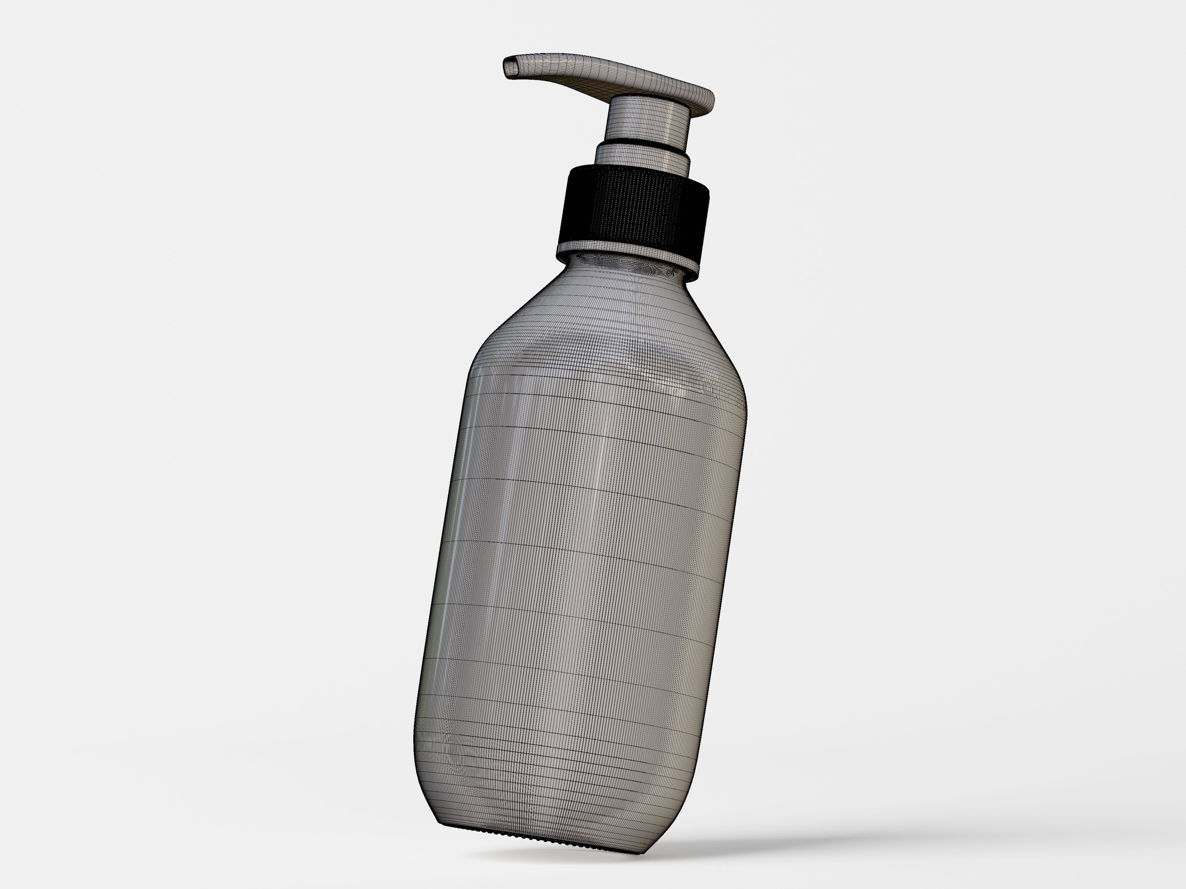 Plastic Cosmetic Pump Bottle Low-poly 3D model_9