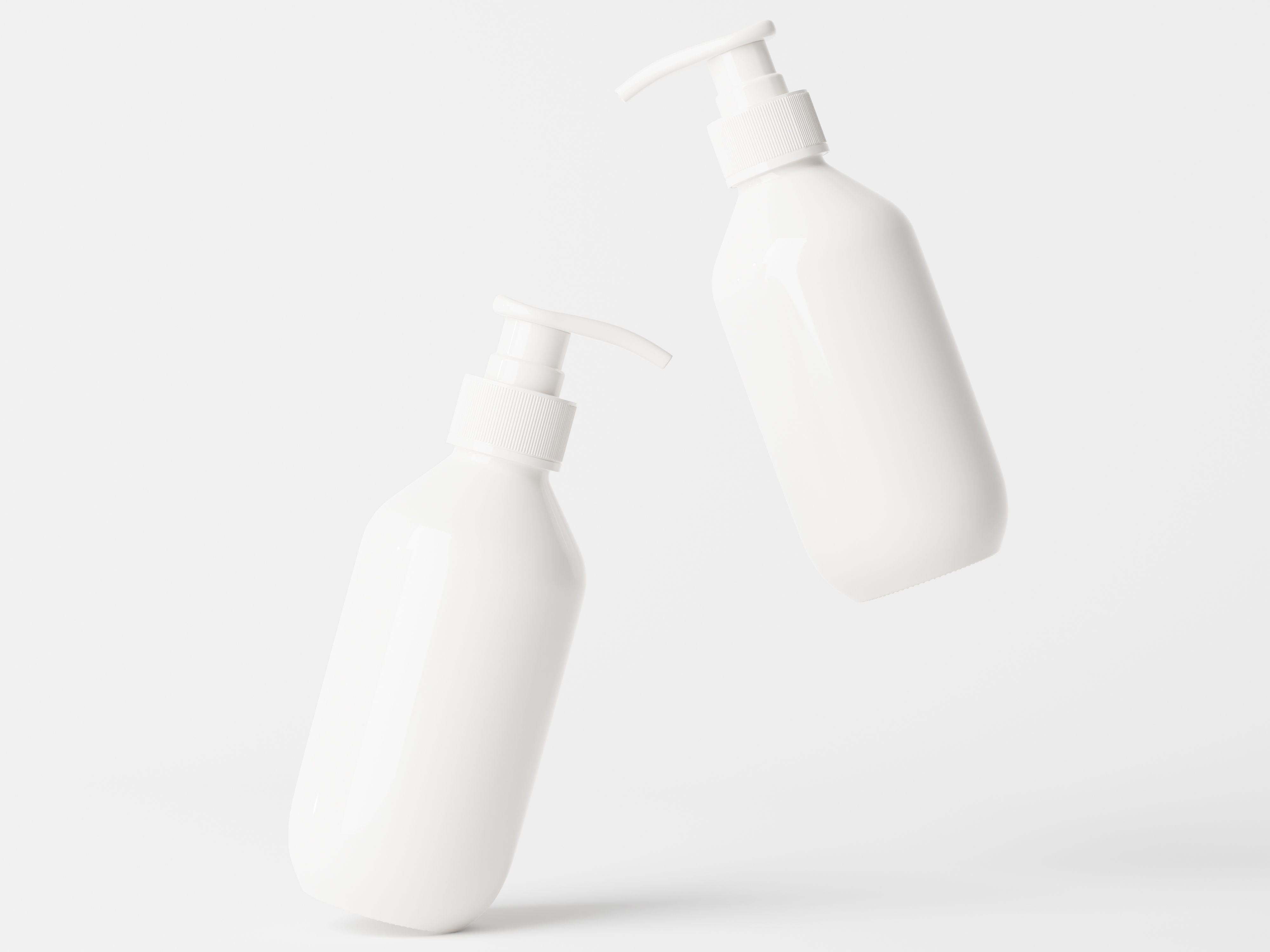 Plastic Cosmetic Pump Bottle Low-poly 3D model_5