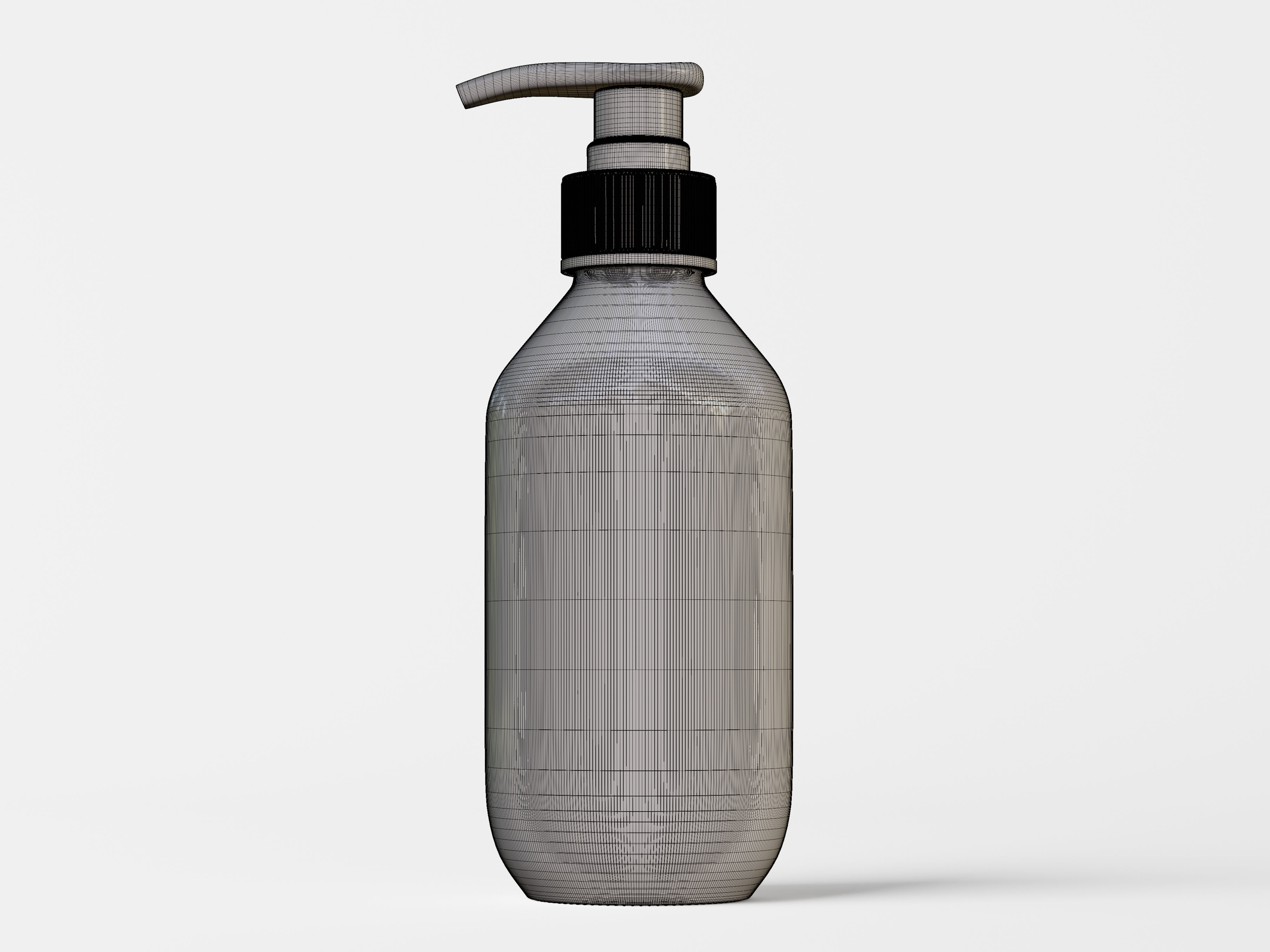 Plastic Cosmetic Pump Bottle Low-poly 3D model_7