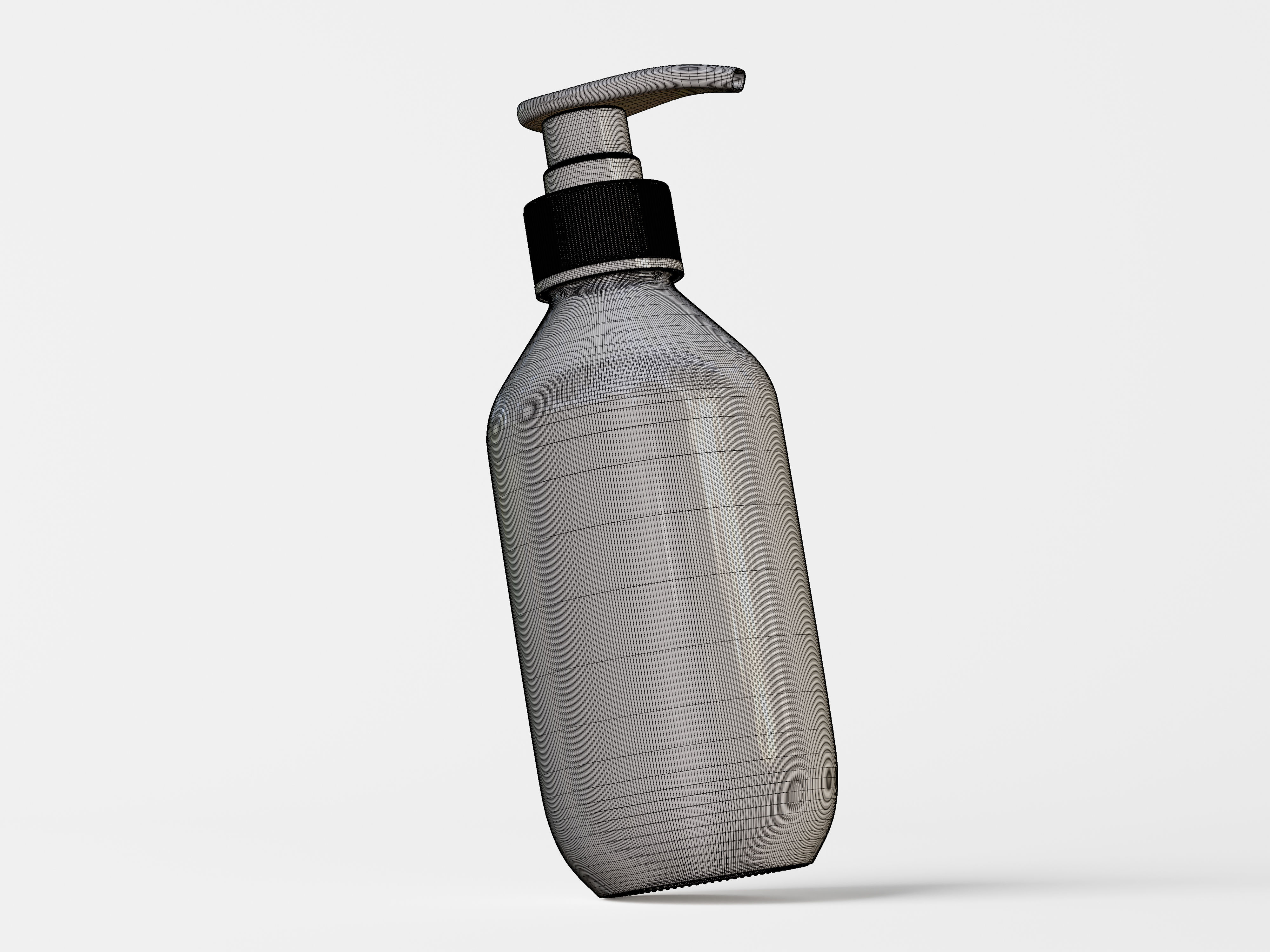 Plastic Cosmetic Pump Bottle Low-poly 3D model_8