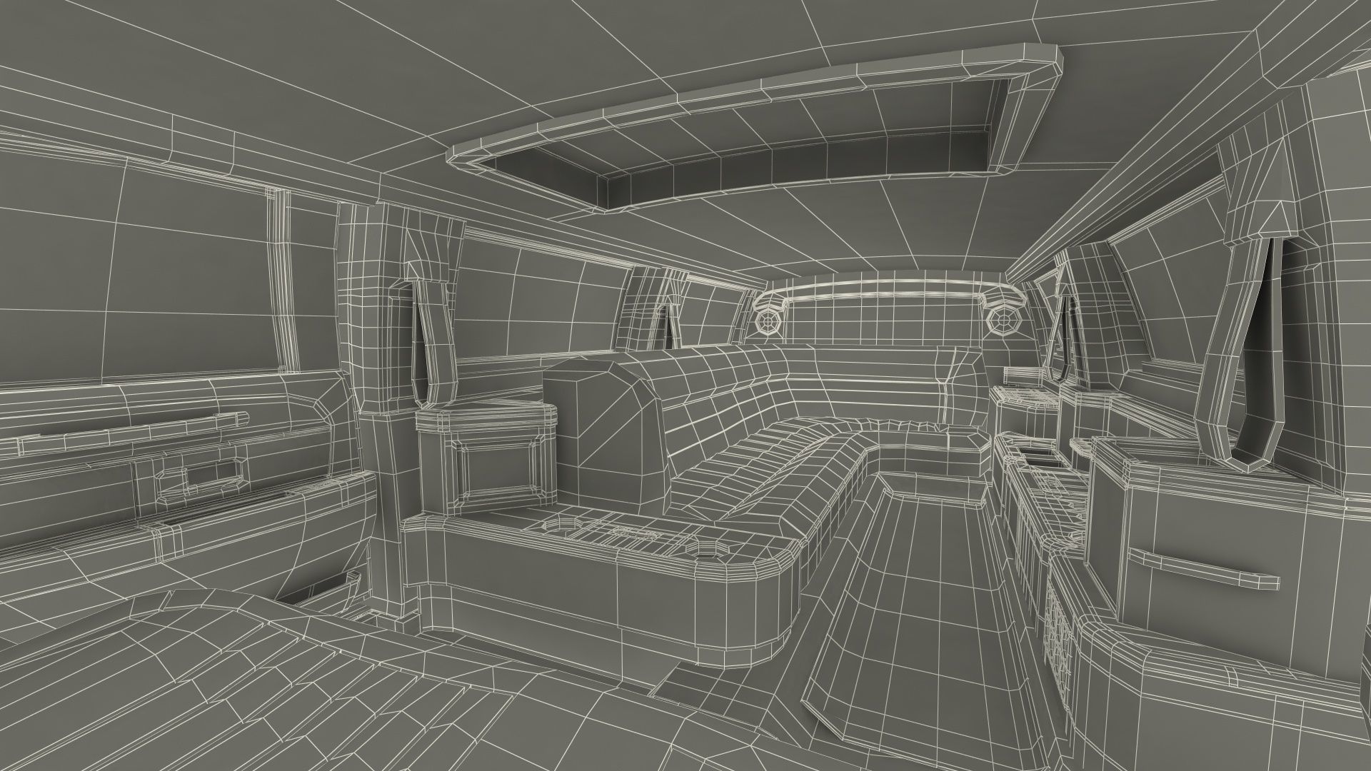 Lincoln Town Limo White Rigged 3D model_39