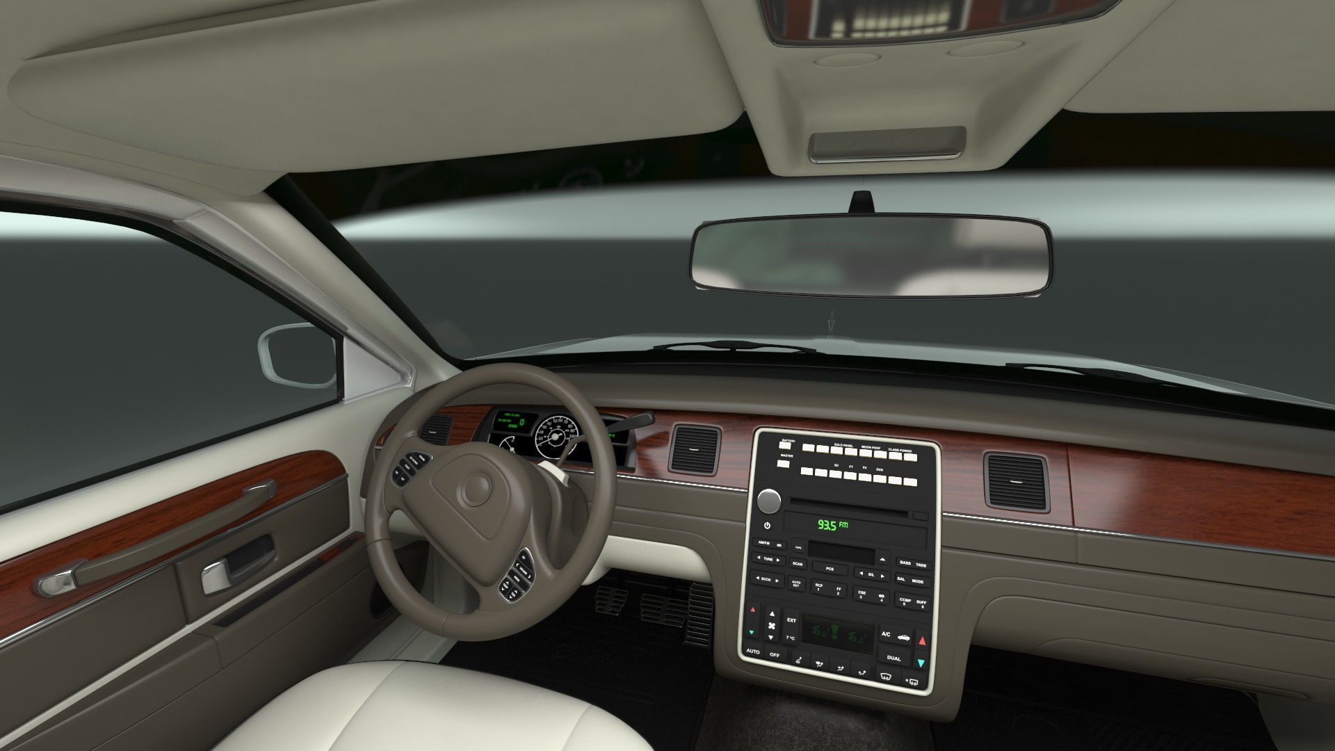 Lincoln Town Limo White Rigged 3D model_11