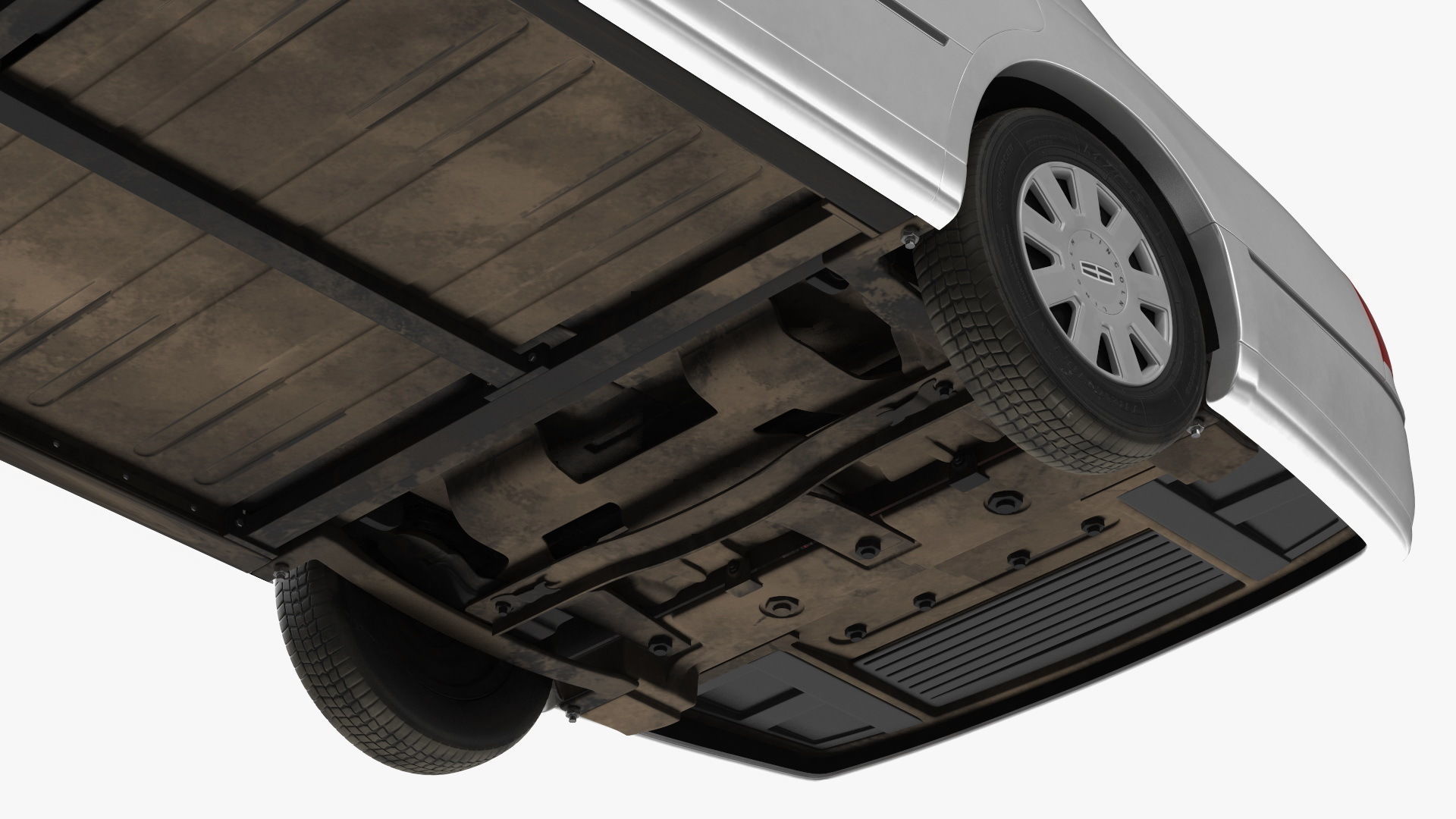 Lincoln Town Limo White Rigged 3D model_20