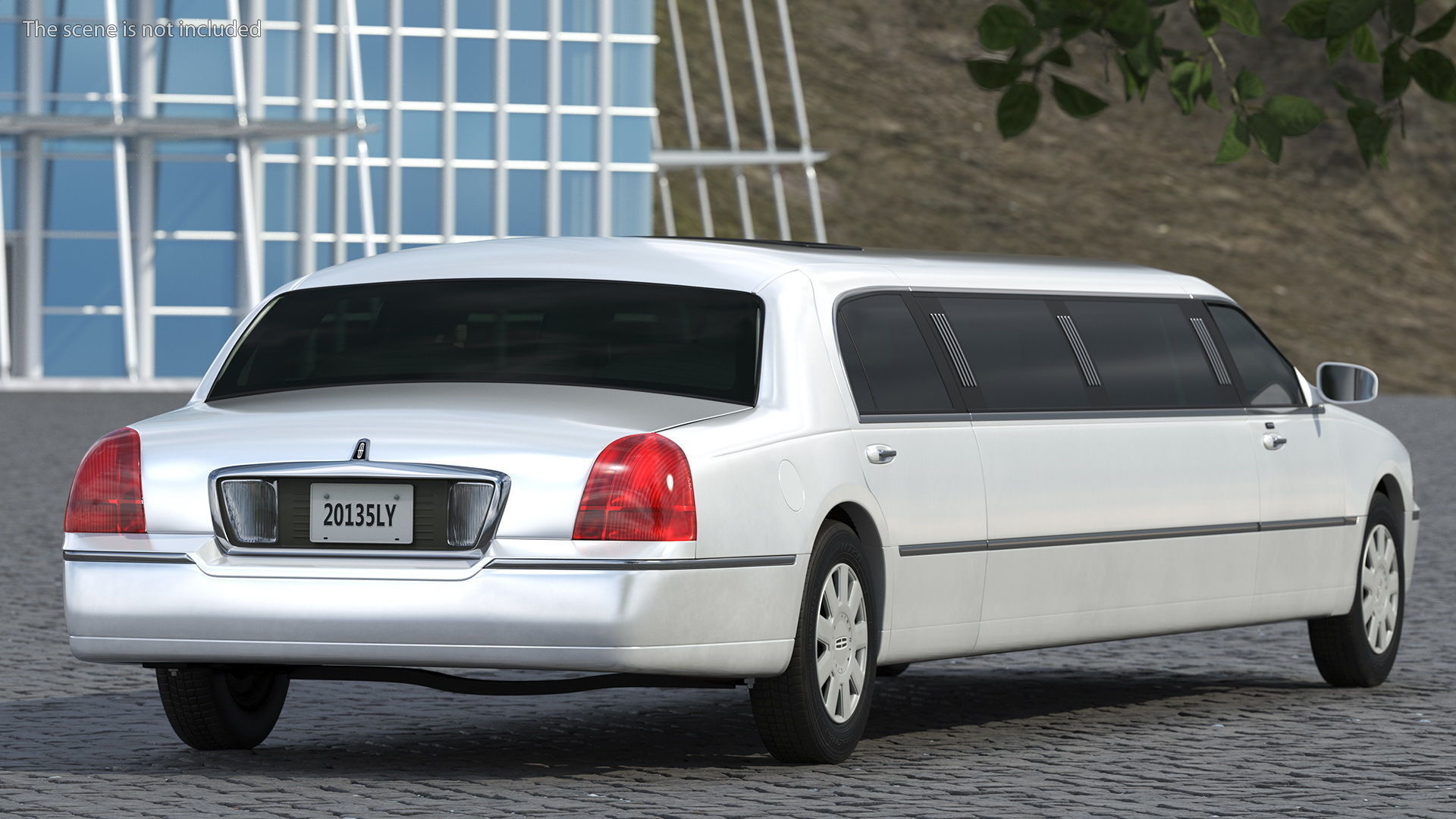 Lincoln Town Limo White Rigged 3D model_5