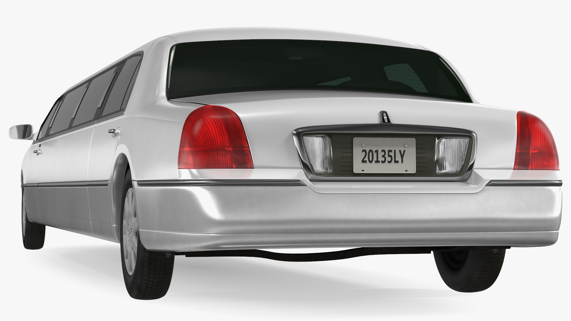 Lincoln Town Limo White Rigged 3D model_17