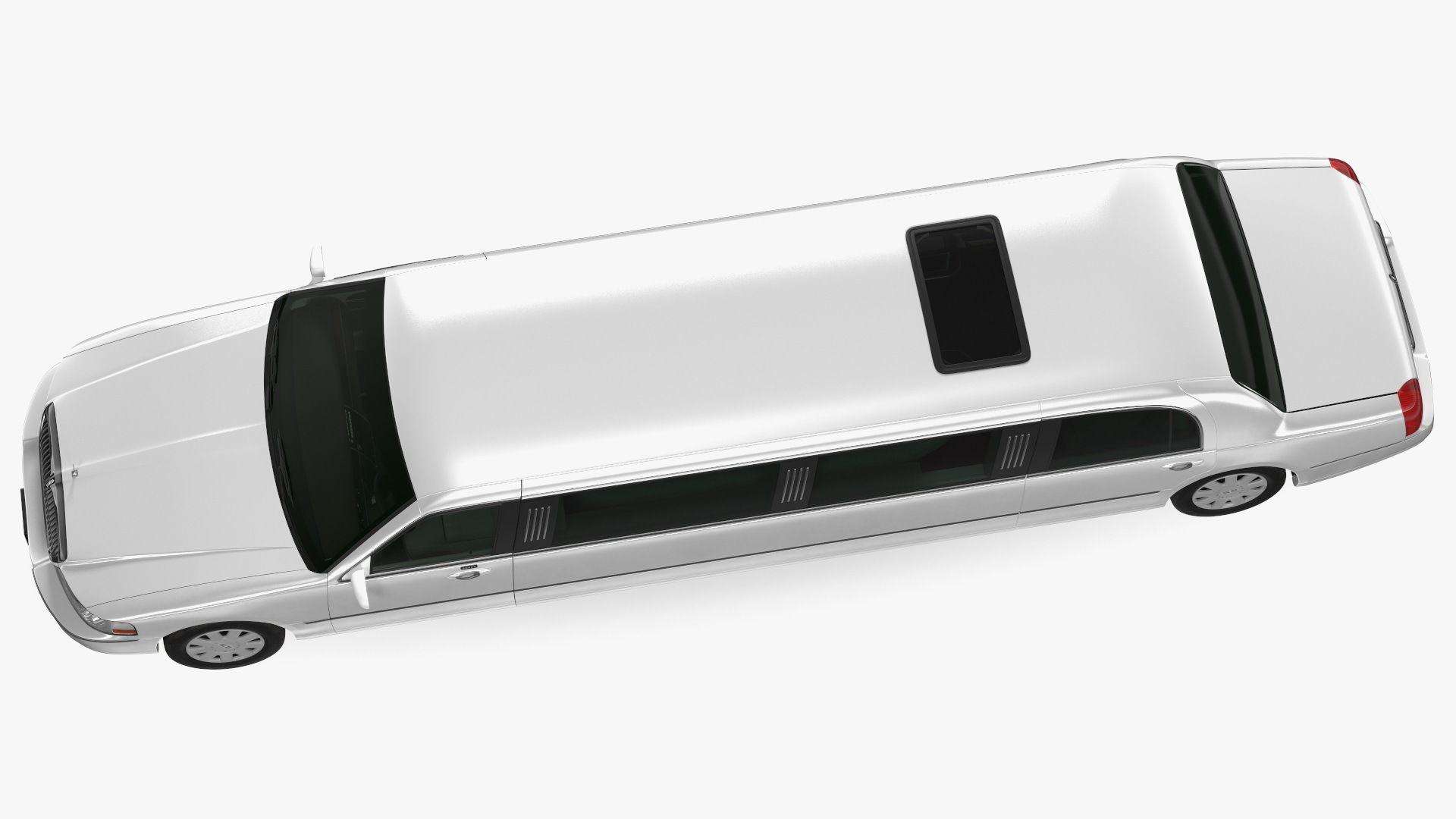 Lincoln Town Limo White Rigged 3D model_18