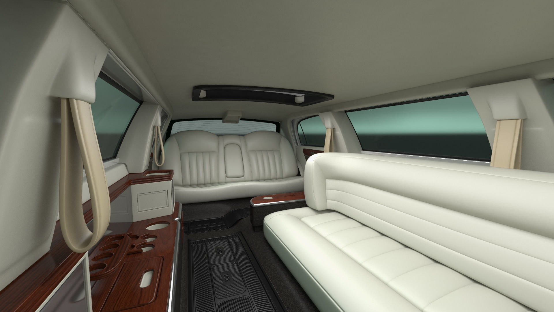 Lincoln Town Limo White Rigged 3D model_10