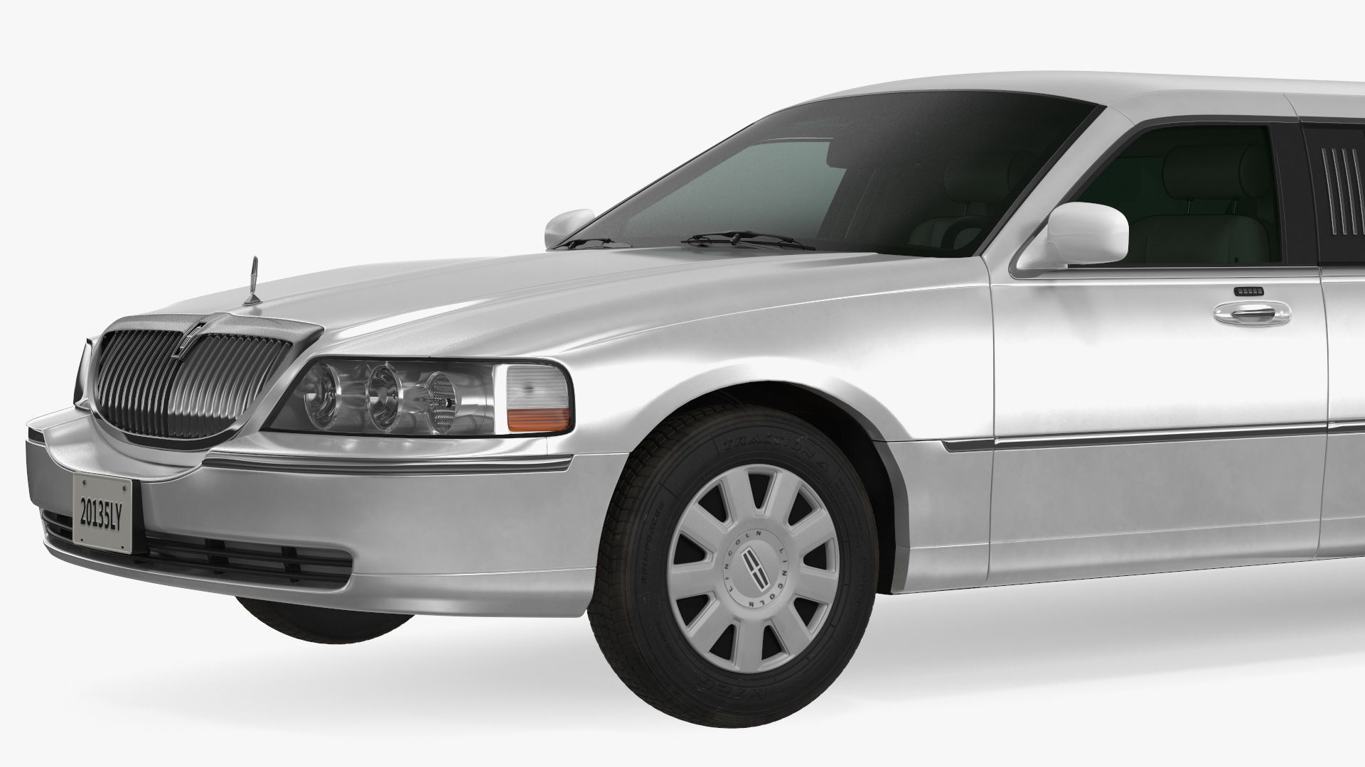 Lincoln Town Limo White Rigged 3D model_22
