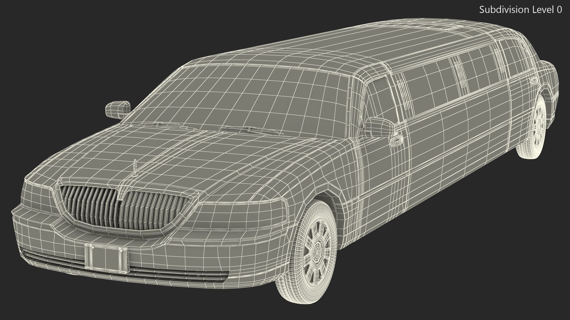 Lincoln Town Limo White Rigged 3D model_28