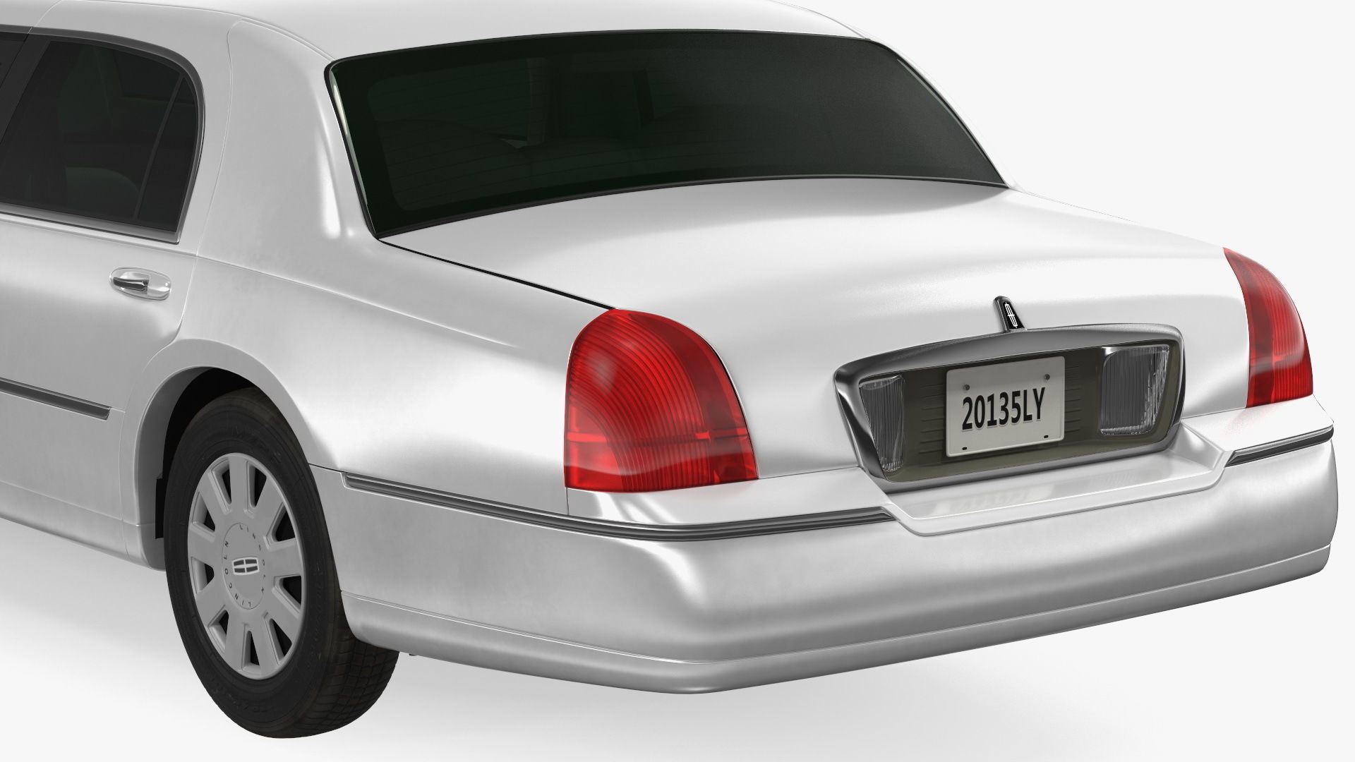 Lincoln Town Limo White Rigged 3D model_26