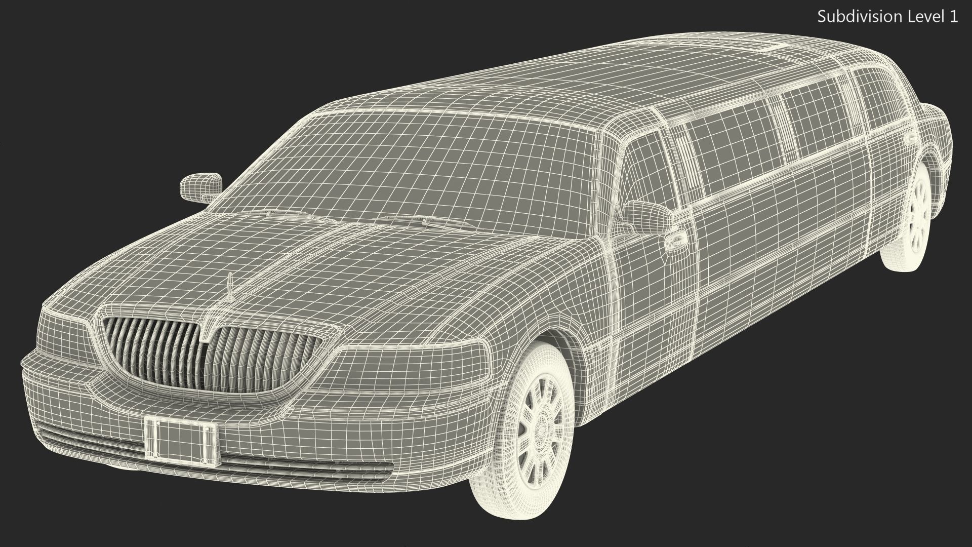 Lincoln Town Limo White Rigged 3D model_29