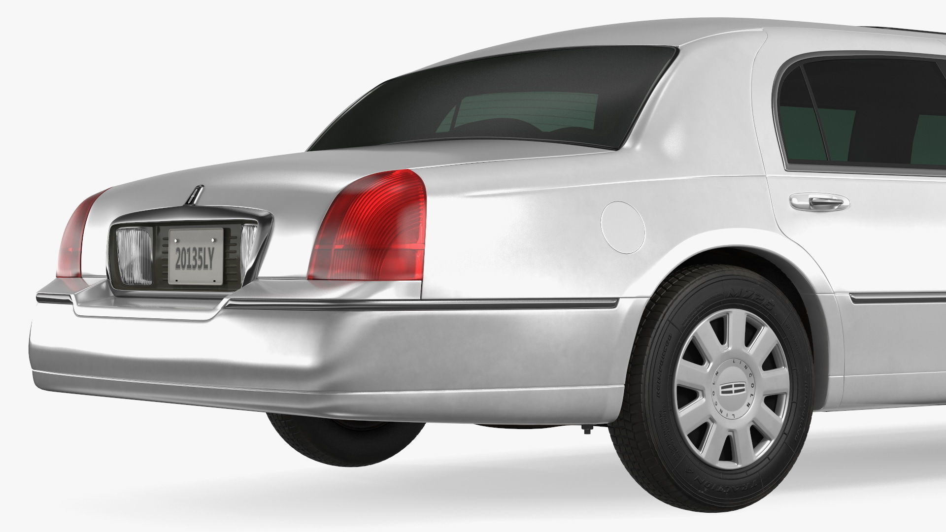 Lincoln Town Limo White Rigged 3D model_25