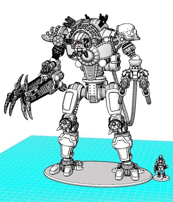 Project Cervantes-The 28mm Cazador Terror Mech 3D print model_1