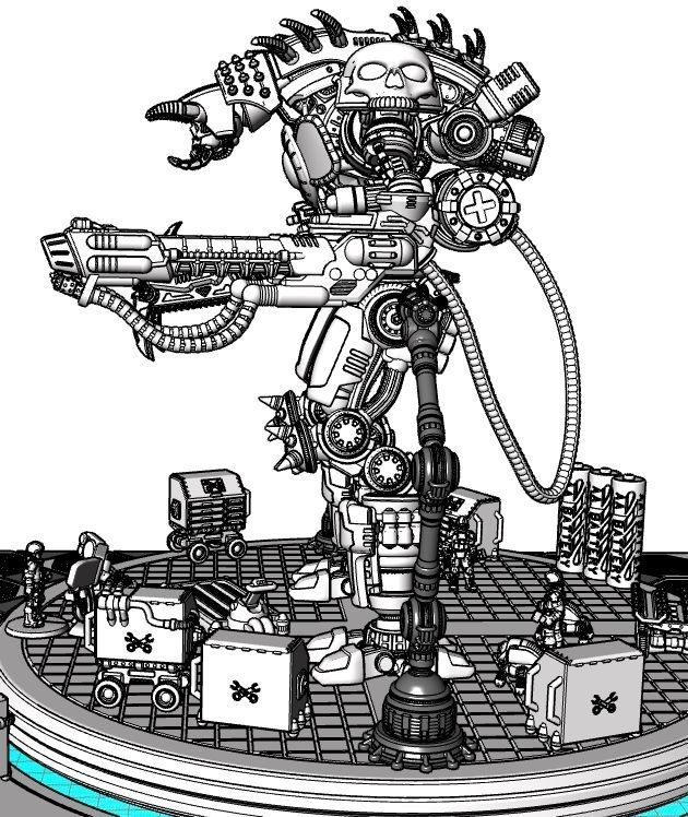 Project Cervantes-The 28mm Cazador Terror Mech 3D print model_23