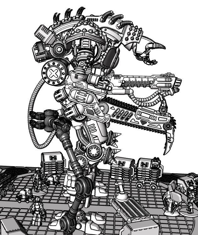 Project Cervantes-The 28mm Cazador Terror Mech 3D print model_27