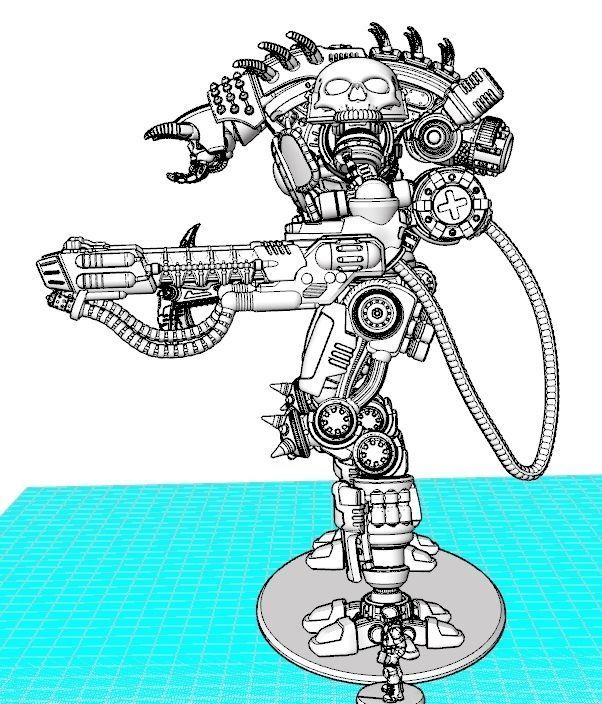 Project Cervantes-The 28mm Cazador Terror Mech 3D print model_3