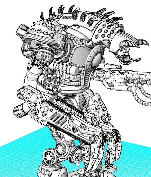 Project Cervantes-The 28mm Cazador Terror Mech 3D print model_10