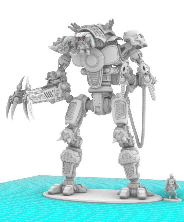 Project Cervantes-The 28mm Cazador Terror Mech 3D print model_11