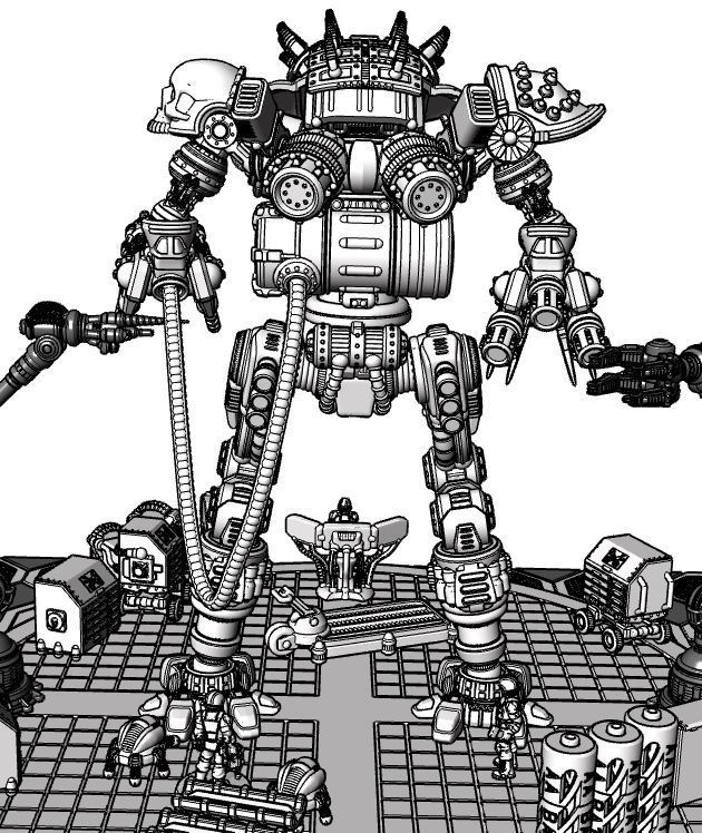 Project Cervantes-The 28mm Cazador Terror Mech 3D print model_25