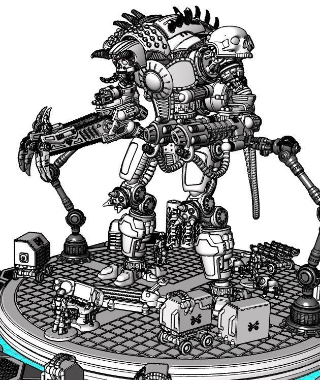 Project Cervantes-The 28mm Cazador Terror Mech 3D print model_22