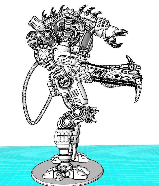 Project Cervantes-The 28mm Cazador Terror Mech 3D print model_7