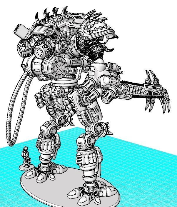 Project Cervantes-The 28mm Cazador Terror Mech 3D print model_6