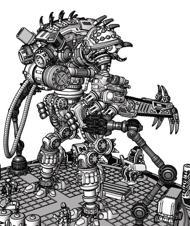 Project Cervantes-The 28mm Cazador Terror Mech 3D print model_26
