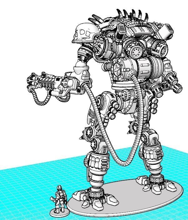 Project Cervantes-The 28mm Cazador Terror Mech 3D print model_4