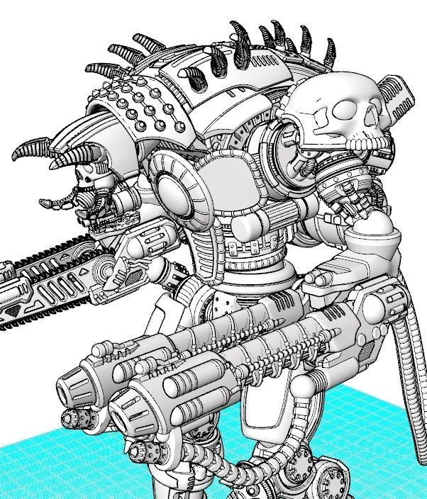 Project Cervantes-The 28mm Cazador Terror Mech 3D print model_9