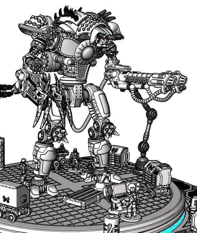 Project Cervantes-The 28mm Cazador Terror Mech 3D print model_20