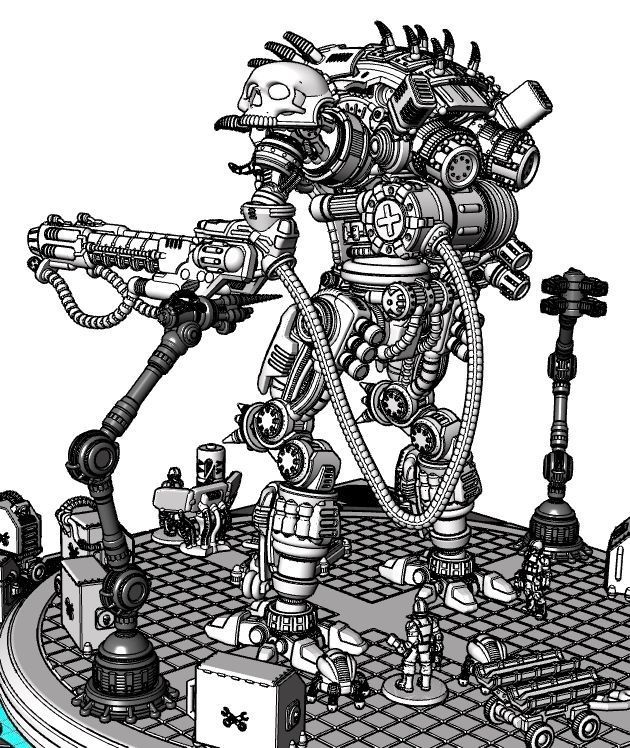 Project Cervantes-The 28mm Cazador Terror Mech 3D print model_24