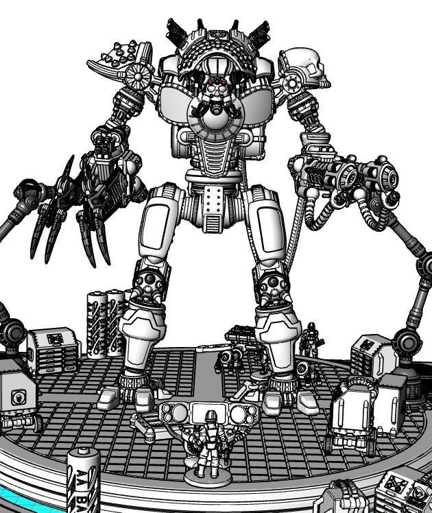 Project Cervantes-The 28mm Cazador Terror Mech 3D print model_21