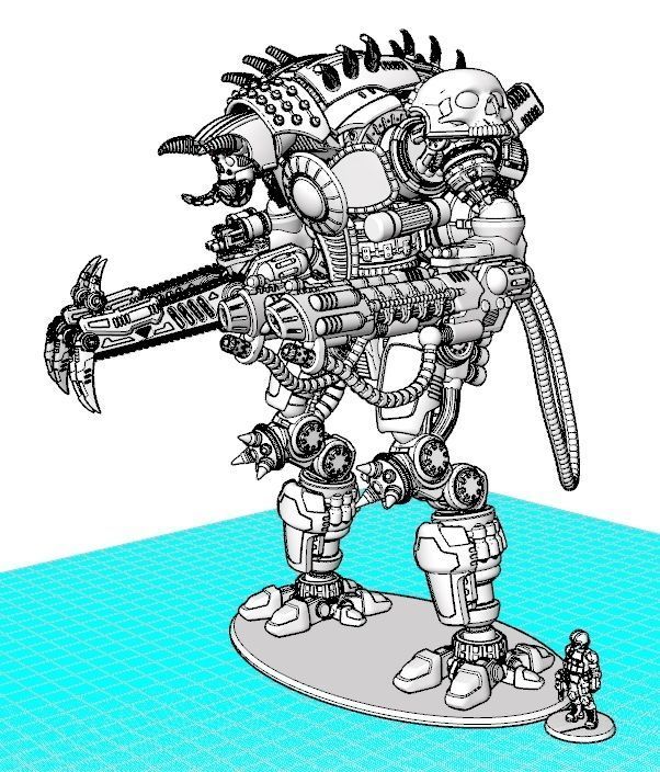 Project Cervantes-The 28mm Cazador Terror Mech 3D print model_2