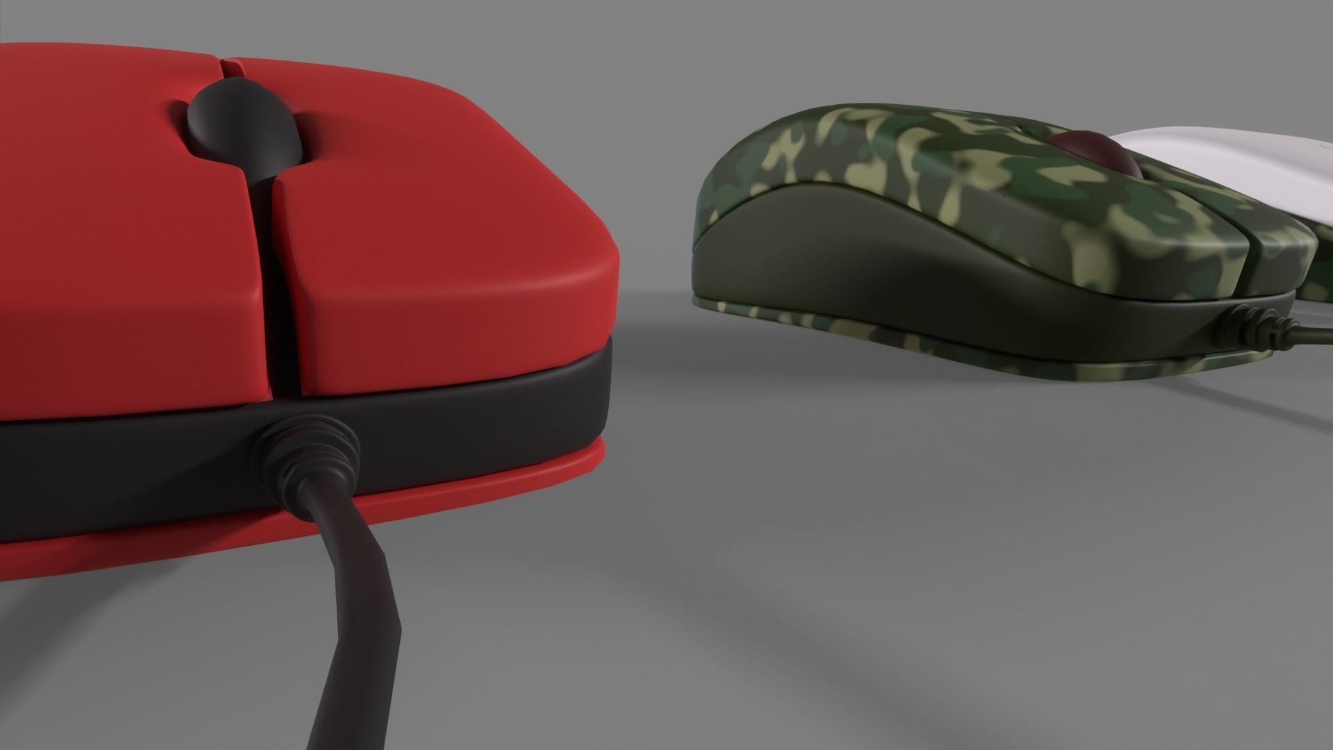 PC Mouse with 8 colored skins Low-poly 3D model_15