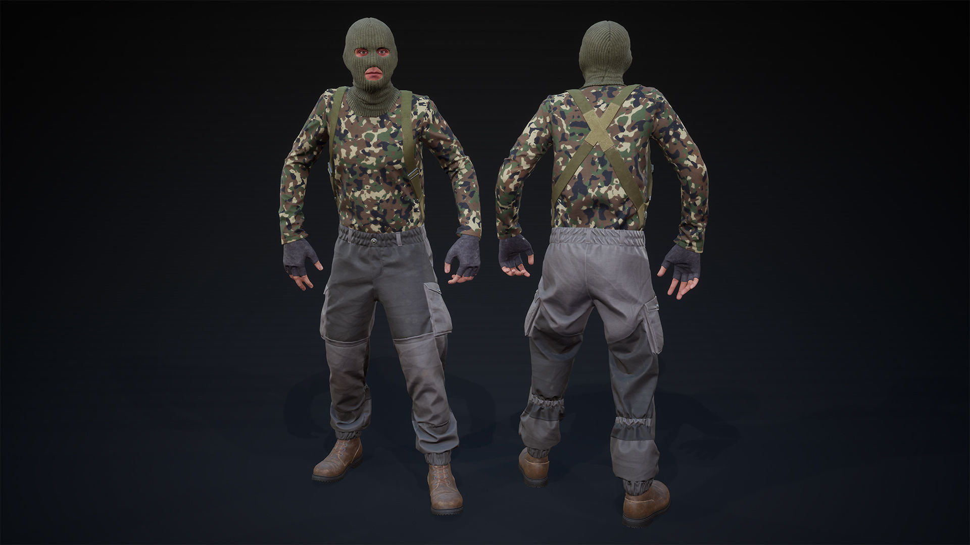 Soldier gorka suit UE4 Low-poly 3D model_15