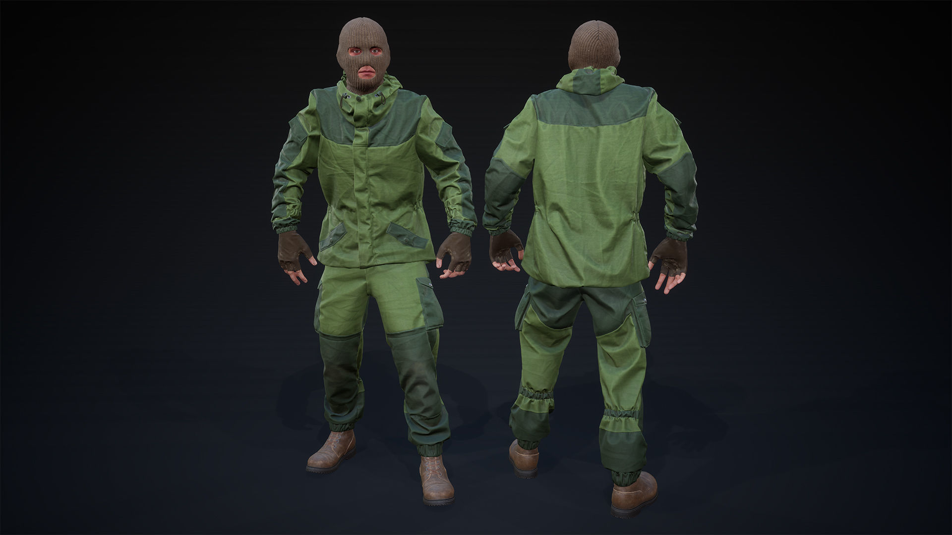 Soldier gorka suit UE4 Low-poly 3D model_11