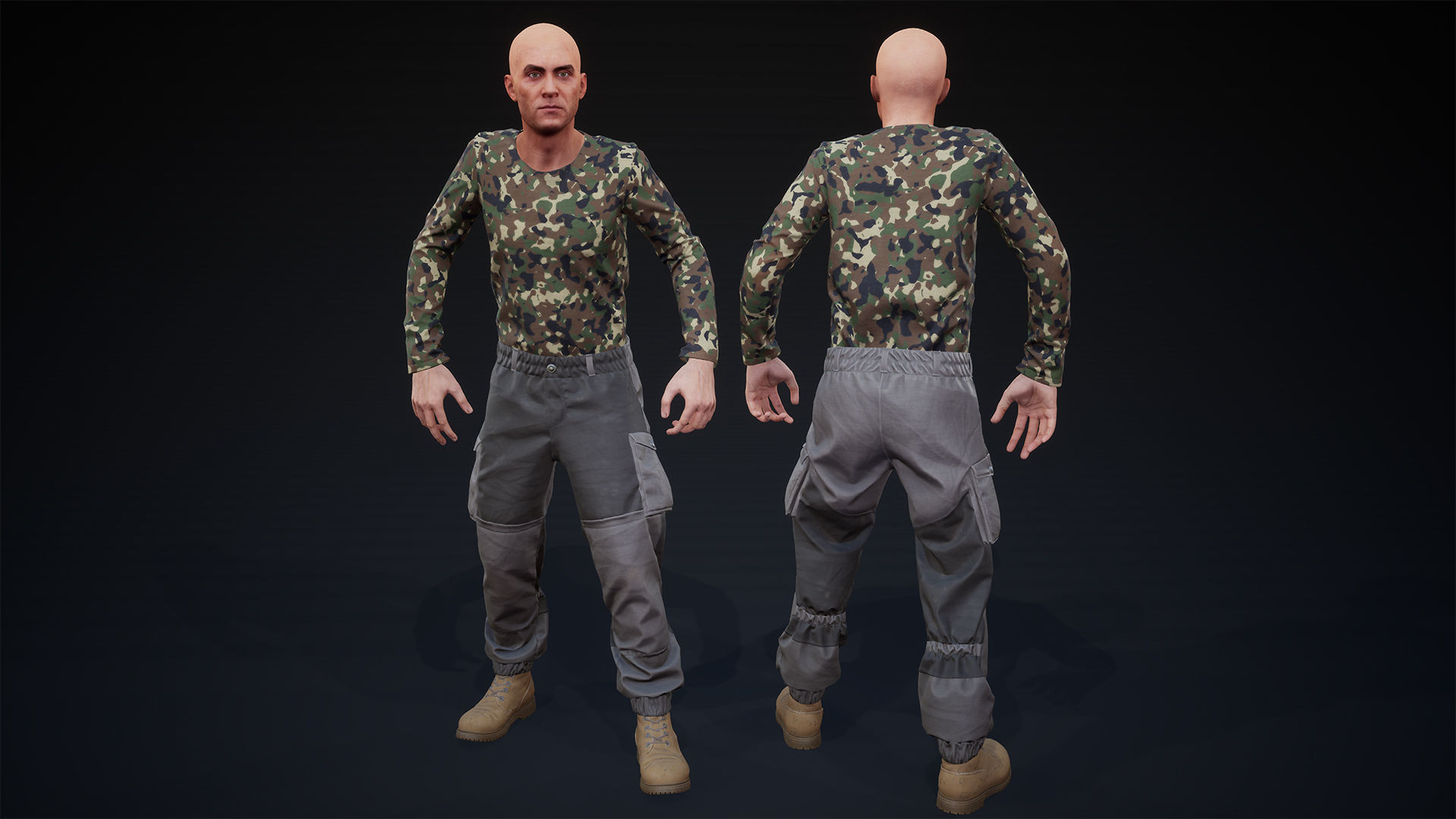 Soldier gorka suit UE4 Low-poly 3D model_9