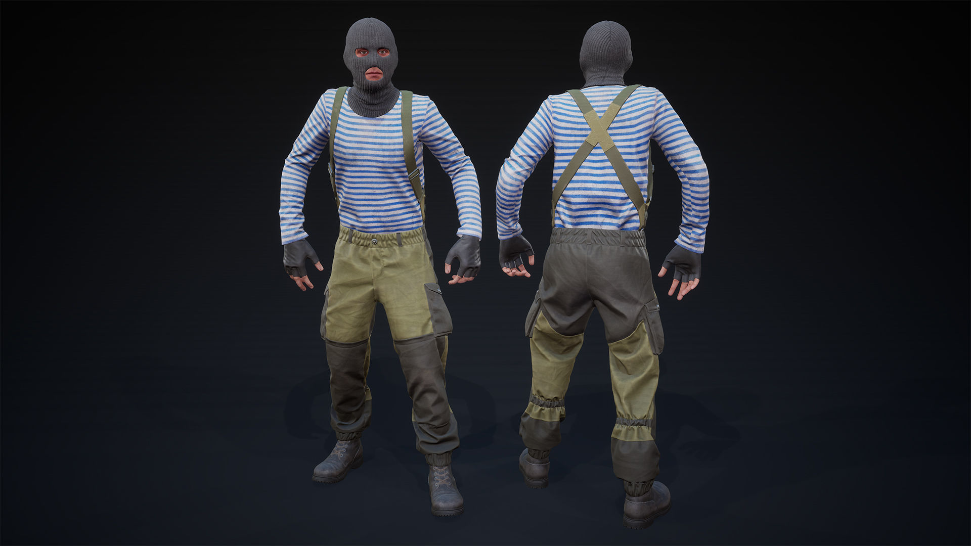 Soldier gorka suit UE4 Low-poly 3D model_13