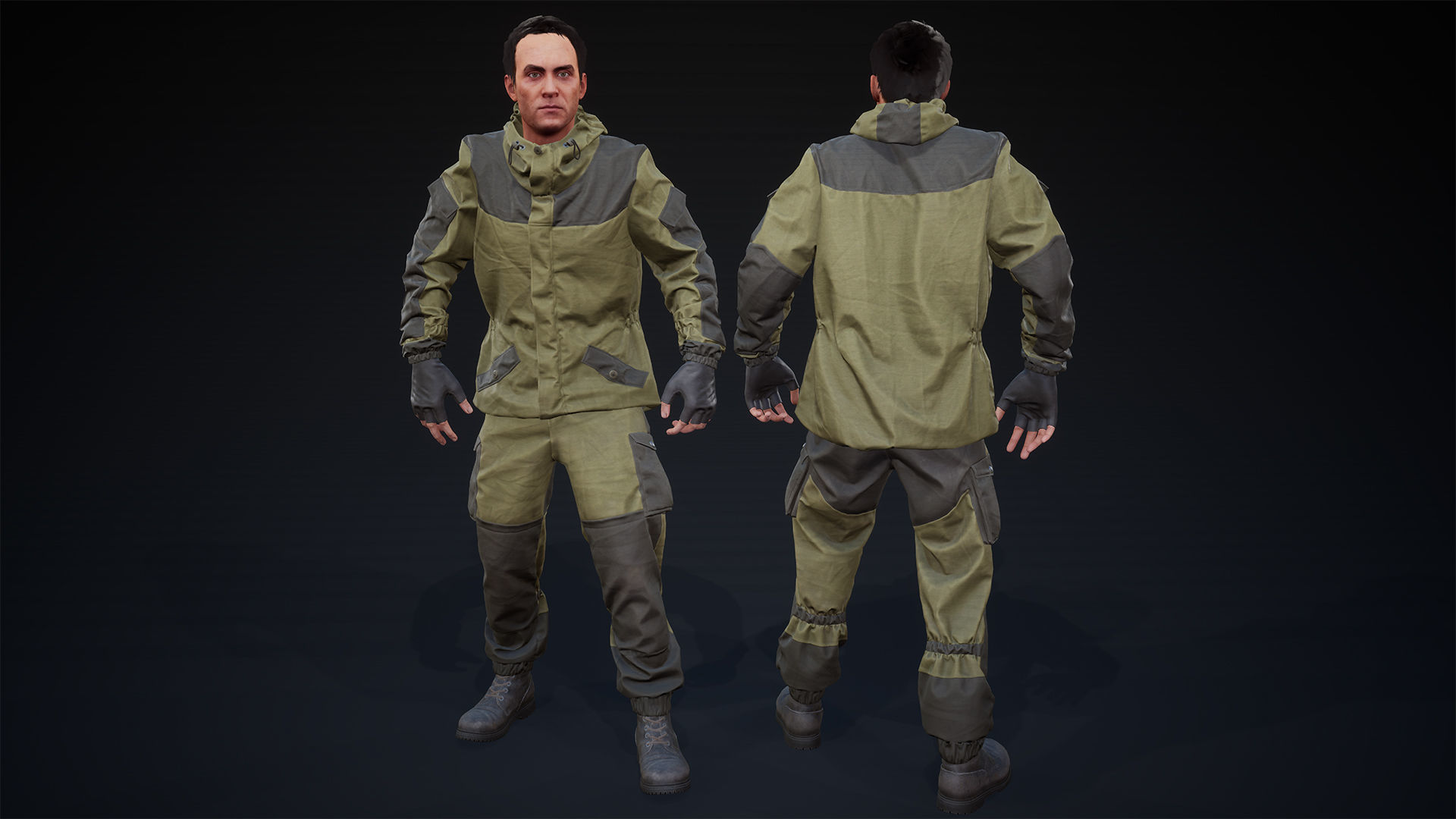 Soldier gorka suit UE4 Low-poly 3D model_10