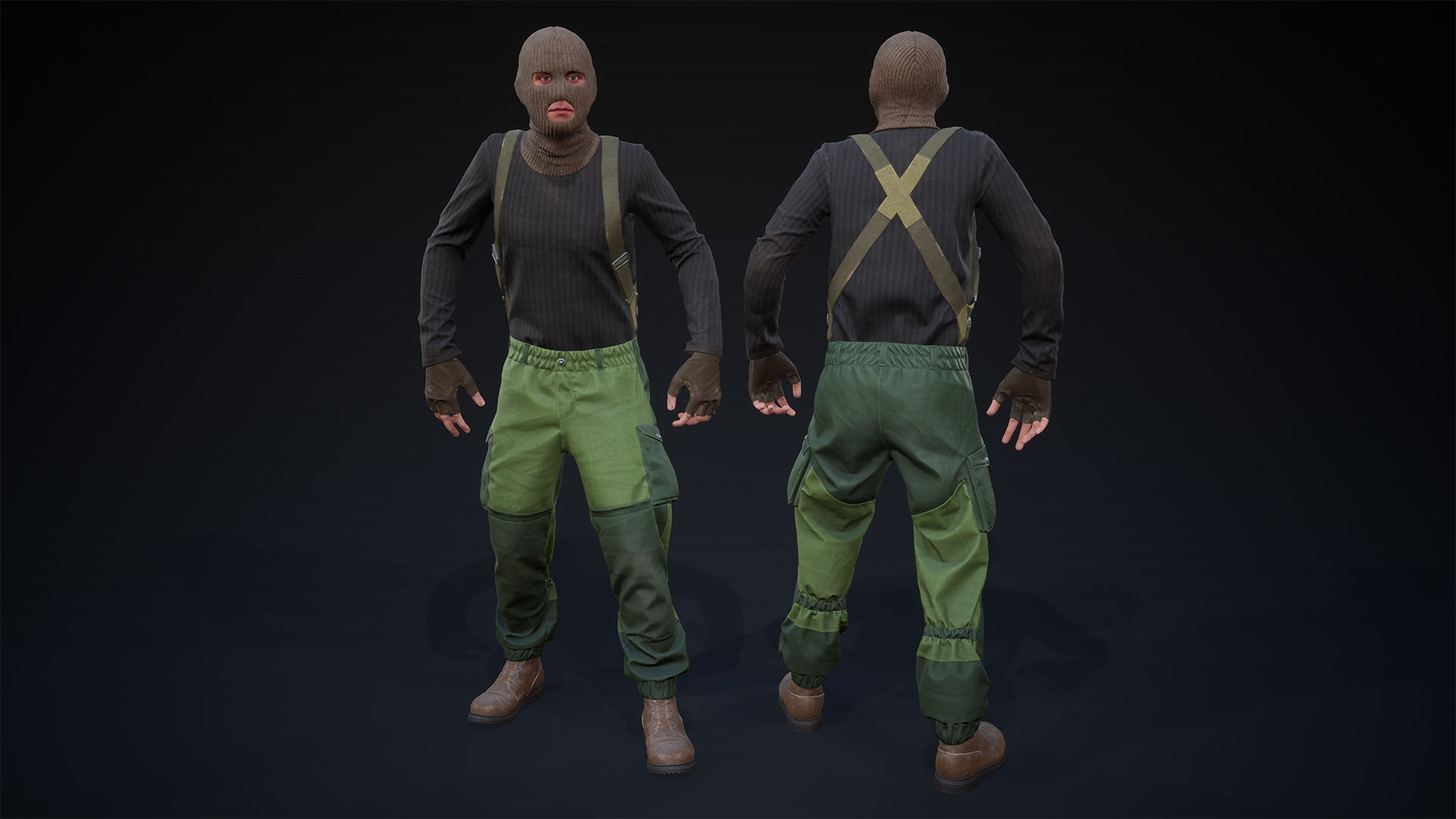 Soldier gorka suit UE4 Low-poly 3D model_14