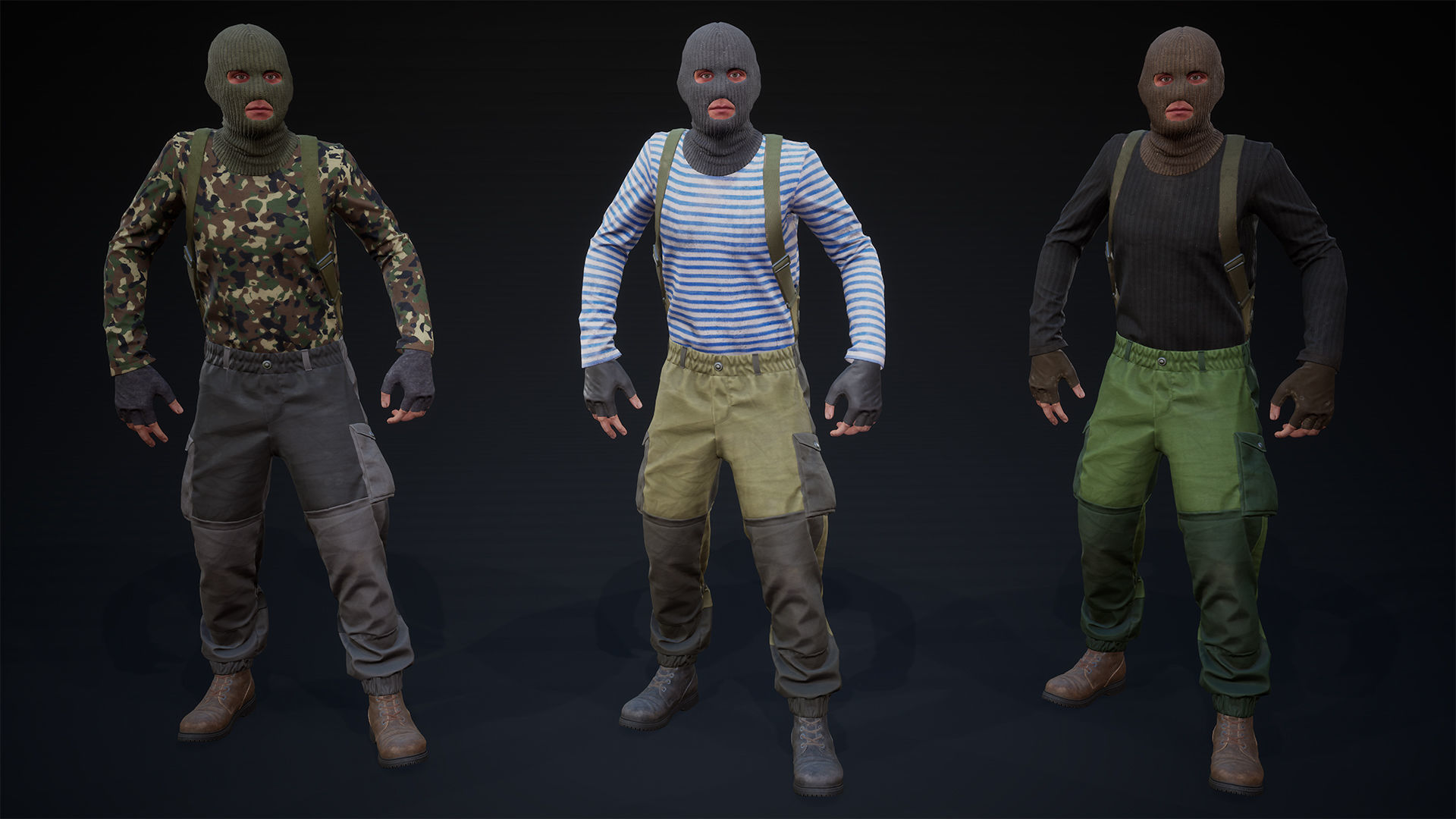 Soldier gorka suit UE4 Low-poly 3D model_5