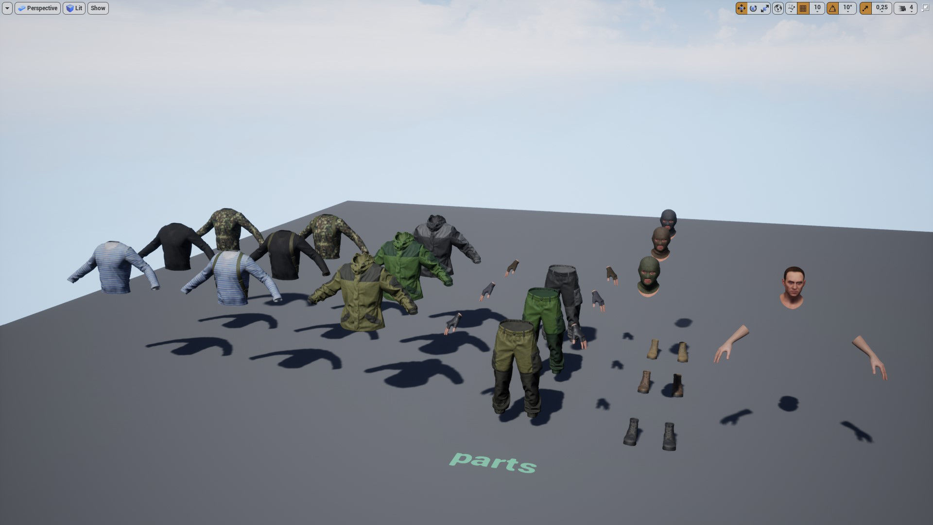 Soldier gorka suit UE4 Low-poly 3D model_17