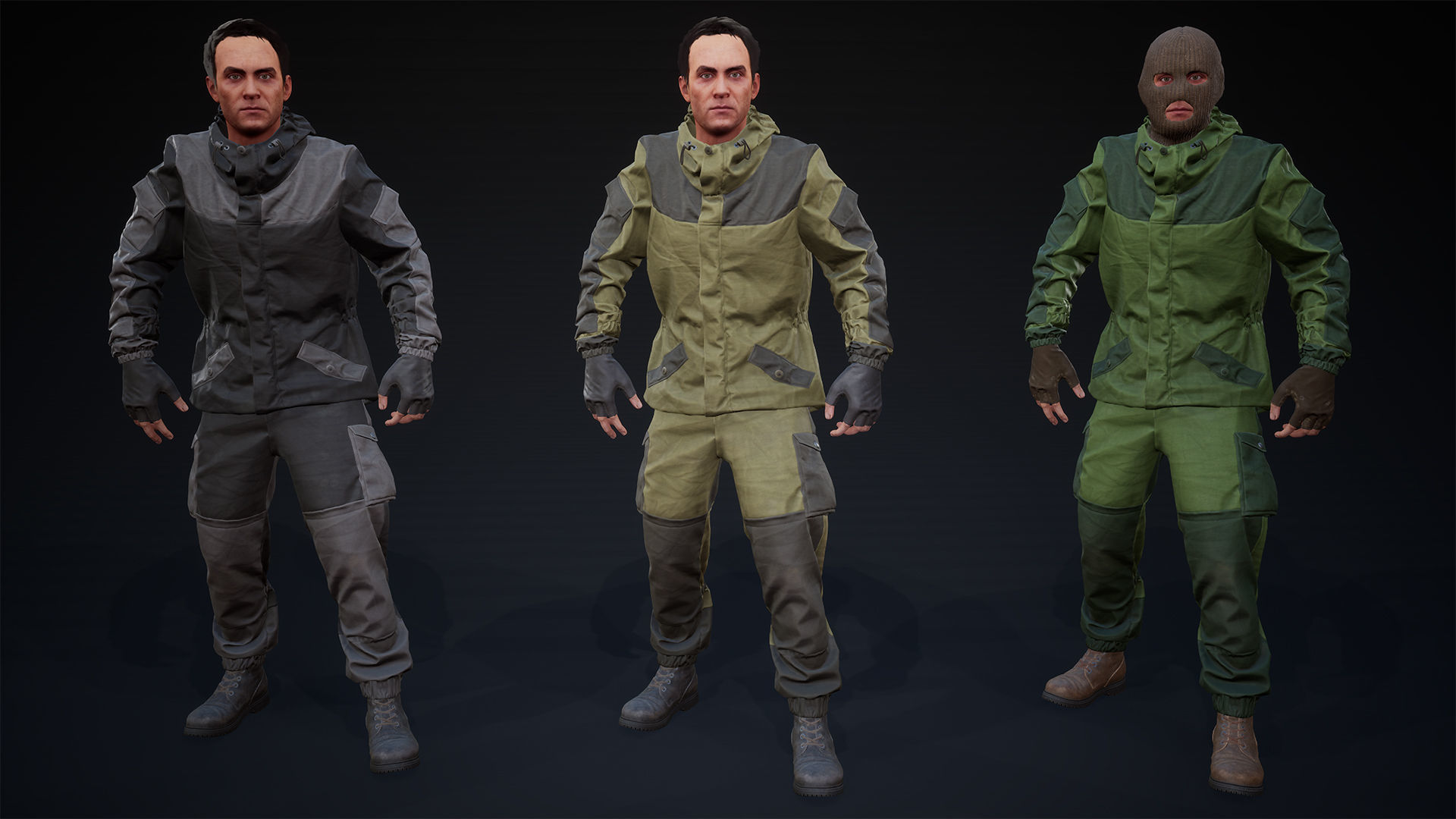 Soldier gorka suit UE4 Low-poly 3D model_6