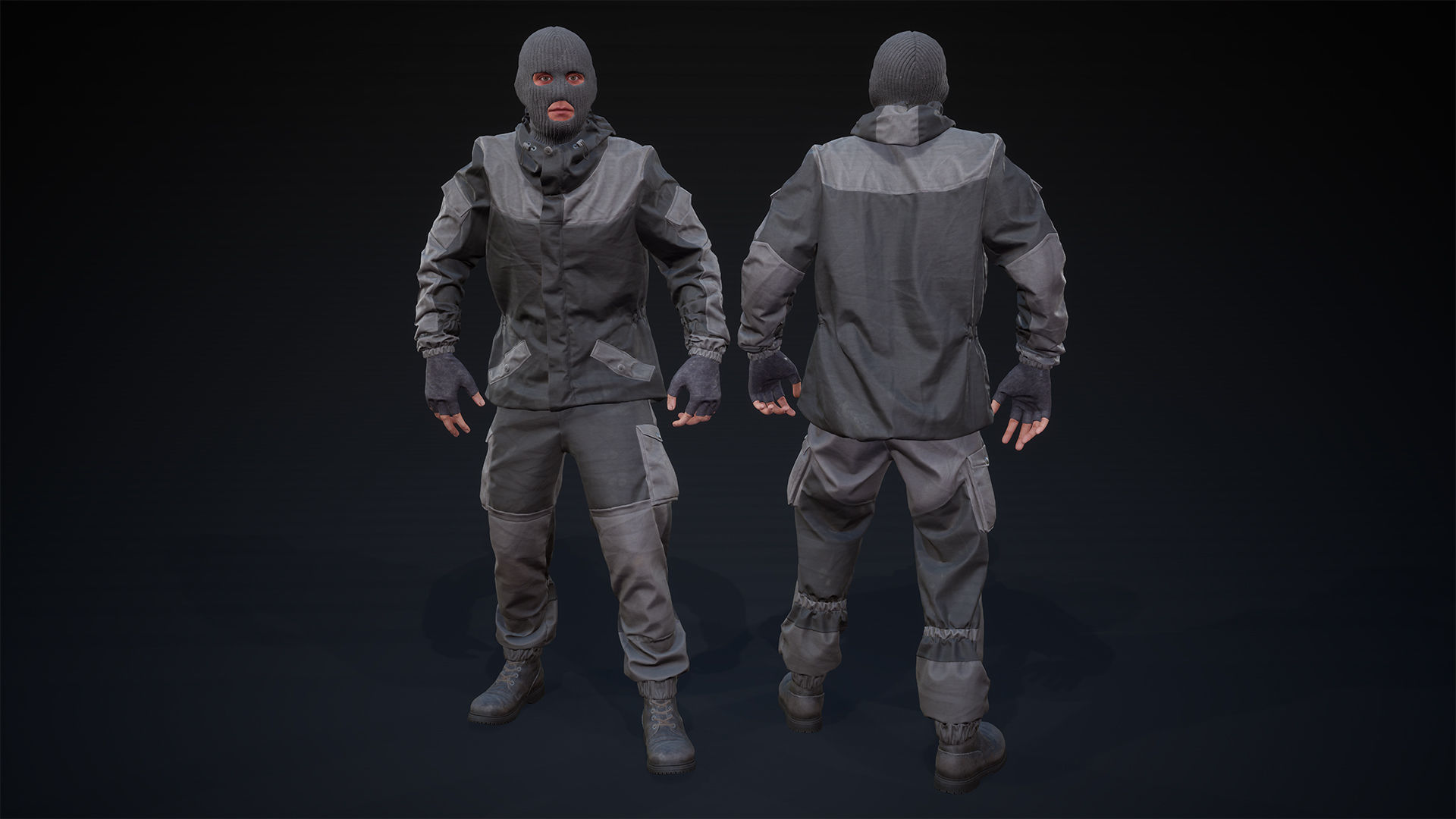 Soldier gorka suit UE4 Low-poly 3D model_12