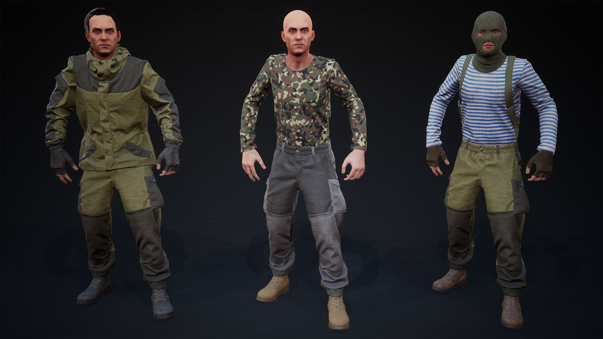 Soldier gorka suit UE4 Low-poly 3D model_8