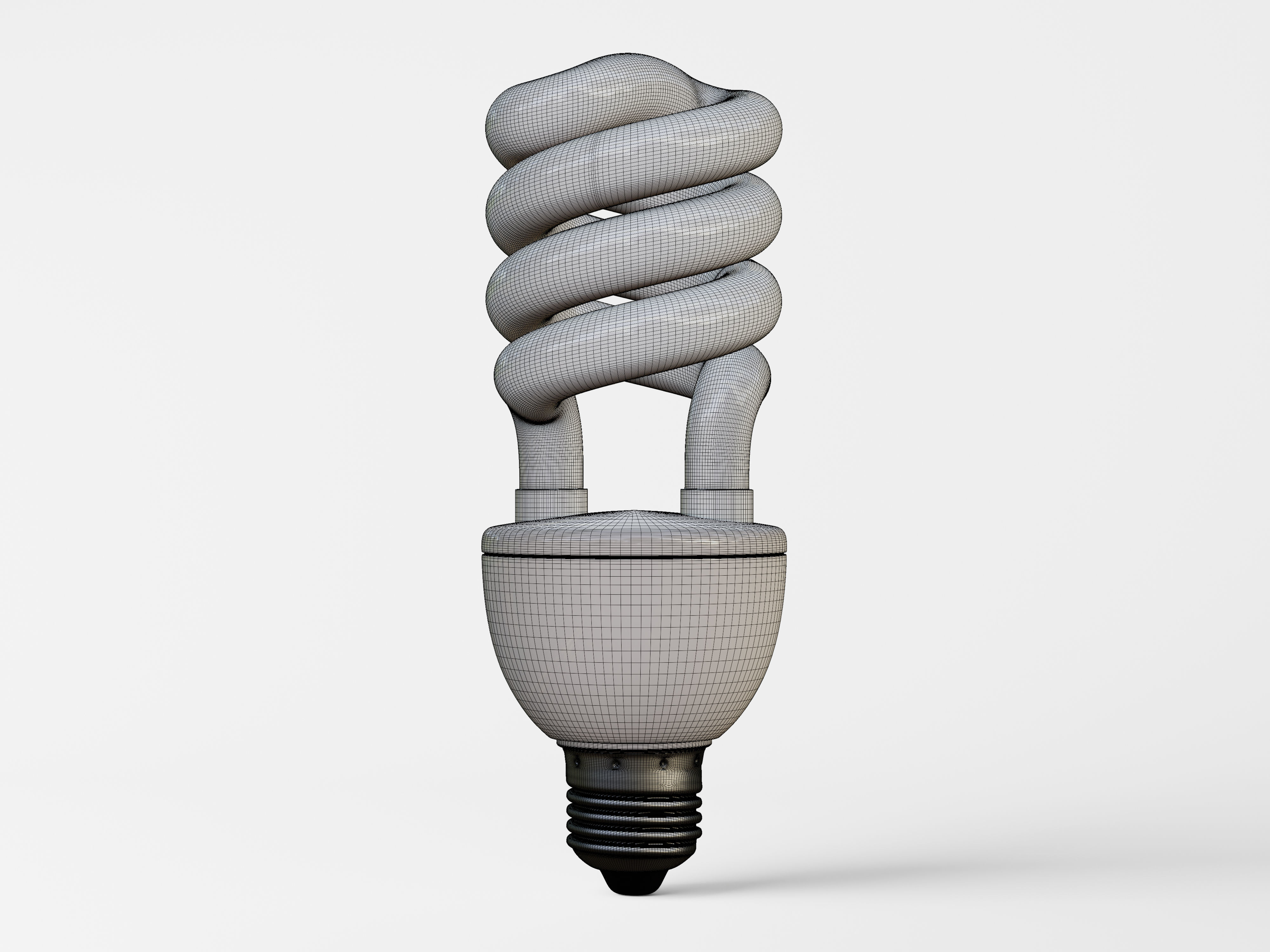 Fluorescent bulb Low-poly 3D model_7